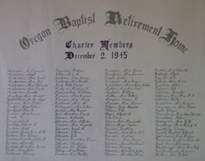 Oregon Baptist Retirement Home Charter Members